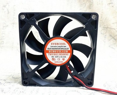 1PC EVERCOOL EC8015L12B 8015 8CM 12V 0.14A cooling fan  *cc