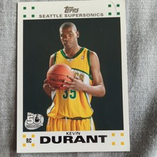 Topps 2007-08 Kevin Durant Rookie Card Seattle Supersonics #2 of 141. rookie card picture