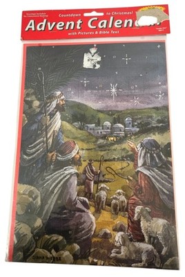 Vermont Christmas Company Advent Calendar Yonder Star Bible Text Shepherds Paper