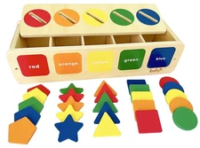 Dailyfunn Montessori Toys Color&Shape Sorting Learning Matching Box for Baby ...