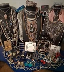 80 Pc Vtg-Now Boho Metal Tones Estate Costume Jewelry Wear/Sell/Craft 3.5# LT66