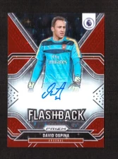 2021-22 Panini Prizm EPL David Ospina Flashback Red Star Prizm Auto Color Match