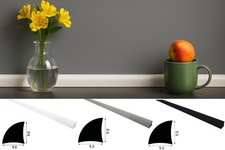 PVC Quadrant 9mm Trim 1m  Black White Silver Grey – Edge Moulding Floor Beading
