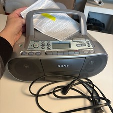 Sony CFD-S01 AM/FM Radio Boombox Cassette Tape CD Player Mega Bass - Tested