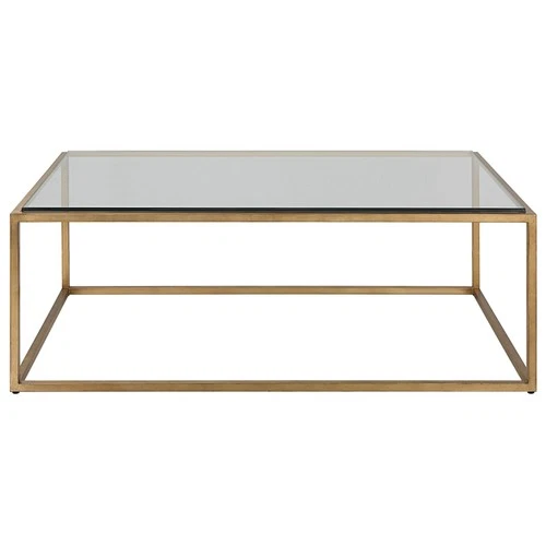 Uttermost 25195 Bravura 48"W Iron and Tempered Glass Coffee Table - Gold - Picture 1 of 4