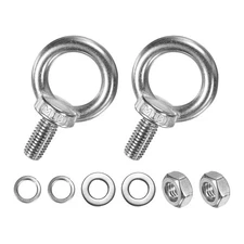 2-Sets Stainless Eyebolt M10x20mm Shoulder Lifting Eye Bolt with Nuts Washers