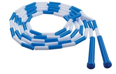 Champion Sports Plastic Segmented Jump Rope, 9 Feet - Blue/White