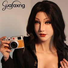 Realistic Silicone Female Face Mask Crossdresser Head Mask For Women For Cosplay