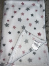 Little Miracles Pink Gray Stars Baby Blanket Plush Security Costco 30x44"