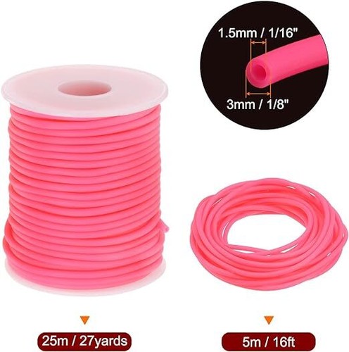 sourcing map Rubber Cord Tube Hollow Pipe 16ft 27yds 1/8" Dia 1/16" Hole Silicon - Picture 13 of 24