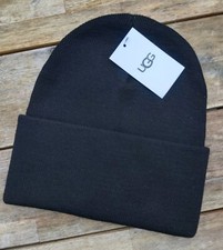 Genuine UGG 6% WOOL Navy SUPER COMFY Black BEANIE Hat Toque Tags NEW