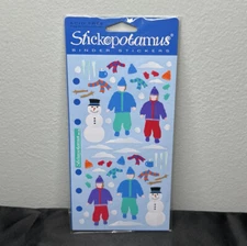 Vtg Stickopotamus Snowy Day Stickers Snow Figures Accessories Hat Gloves Snowman