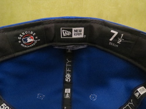 New Era NY Mets Two Toned Lines Blue Synthetic Blend Fitted Hat, Size 7 1/2 - Picture 19 of 20
