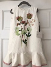 (Q) NWT Victoria Beckham Target Girls Floral Ruffle Hem Easter Dress XS 4 5