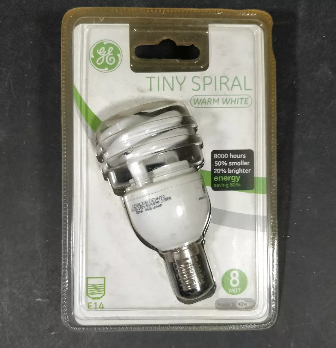 1 x 8W CFL Light Globe Bulb Lamp Candle E14 Screw Warm White 2700K