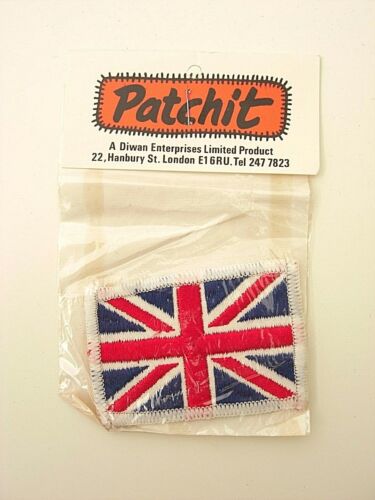Retro Patchit 3" Sew On Cloth Patch Union Jack Flag 1980s New Old Stock - Foto 1 di 4