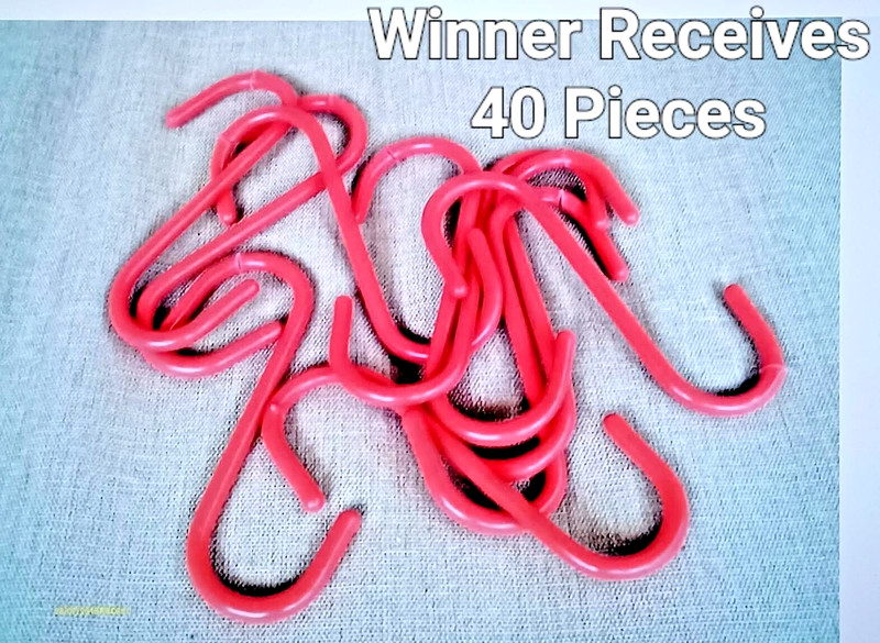 40 Piece Lot Set S Style Hook H.D. Red 5" Inch Steel Plant S-Hook PVC Coated New