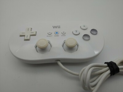 Official Nintendo Wii Pro Controller Classic White RVL-005 OEM TESTED 