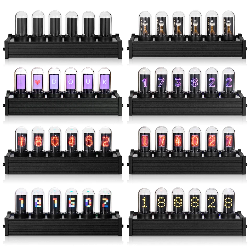 Modern Digital IPS Tube Clock Large Display PC Control DIY Gift Ref Nixie Clock - Image 2 of 4