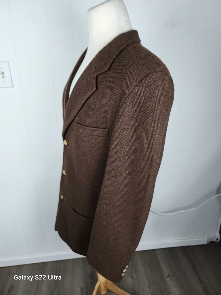 Structure Mens Sz 40R Brown Color Wool Nylon Blend Sport Coat B36 - Image 4 of 4
