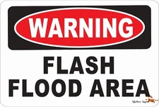 Warning Sign - FLASH FLOOD AREA  Aluminum 8 x 12 Metal Novelty