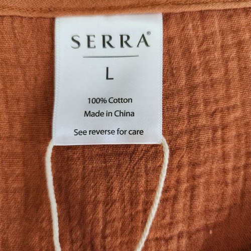 New Serra Women's Lightspun Dress 100% Cotton Pumkin Orange Size Large - Picture 5 of 9