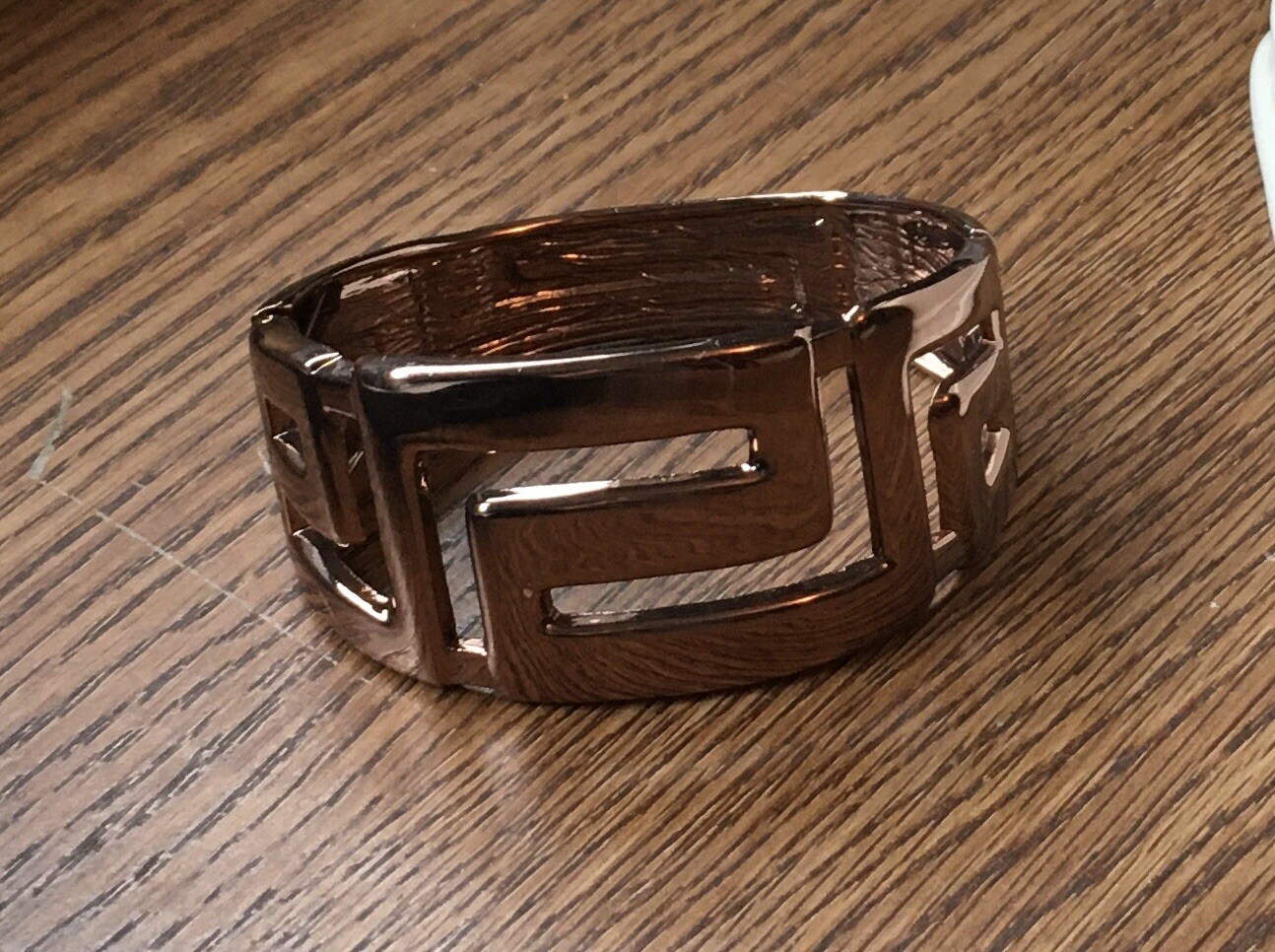 Hinged Copper Look Bangle Bracelet - image 3