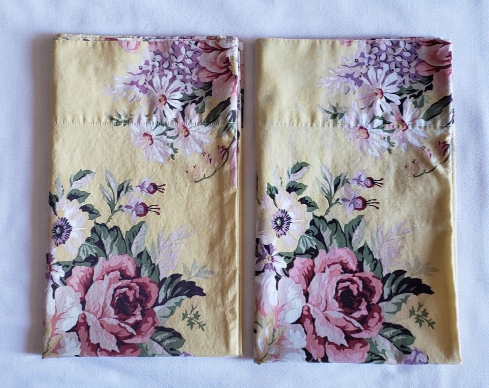 Ralph Lauren Pillowcases Sophie Brooke Pair Standard Yellow Floral
