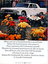 1964 Lincoln Continental Convertible Vintage Original Print Ad 8.5 X 11