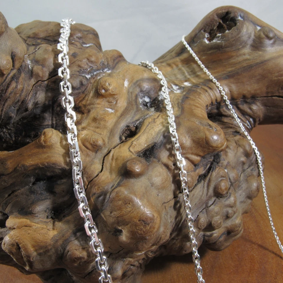 男式纯色 925 纯银意大利锚/电缆链项链链意大利 — 第 3/4 张图片