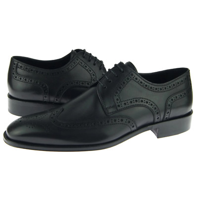Alex D ''Rochester'' Wingtip Derby, Men's Dress Leather Shoes, Black