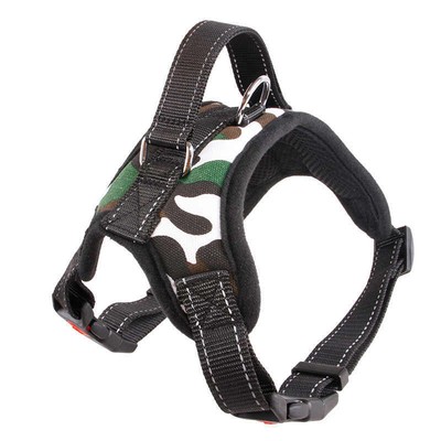 camo dog harness with handle