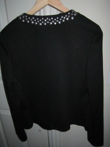 TRINA TURK BLACK EVENING JACKET/BLAZER - SIZE 8? - BEADED AT THE TOP -LINED-NICE - Picture 6 of 6