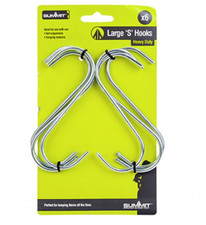 Summit Camping Hiking Tent Pack of 6 Handy large Steel S hooks 587029