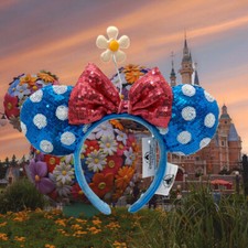 Minnie Ears Bow Polka Dot DisneyParks Kids Hat Sequins Sun Flower Headband 2026