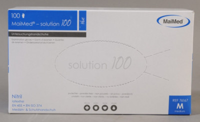 MAIMED solution 100 Untersuchungshandschuhe PF Nitril BLAU 100er - M