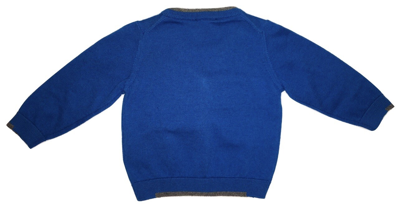 RRP £134 ARMANI Boys Wool Cardigan With Coated Logo & Button Closure 9M / 68CM image 3