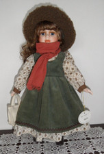 Puppe Künstler Mädchen Porzellan, Leonardo Collection, 43 cm groß mit Ständer!