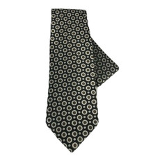 St. Patrick Men's Tie Hanky Set Brown Black Cream Polka Dot Microfiber 4" Wide