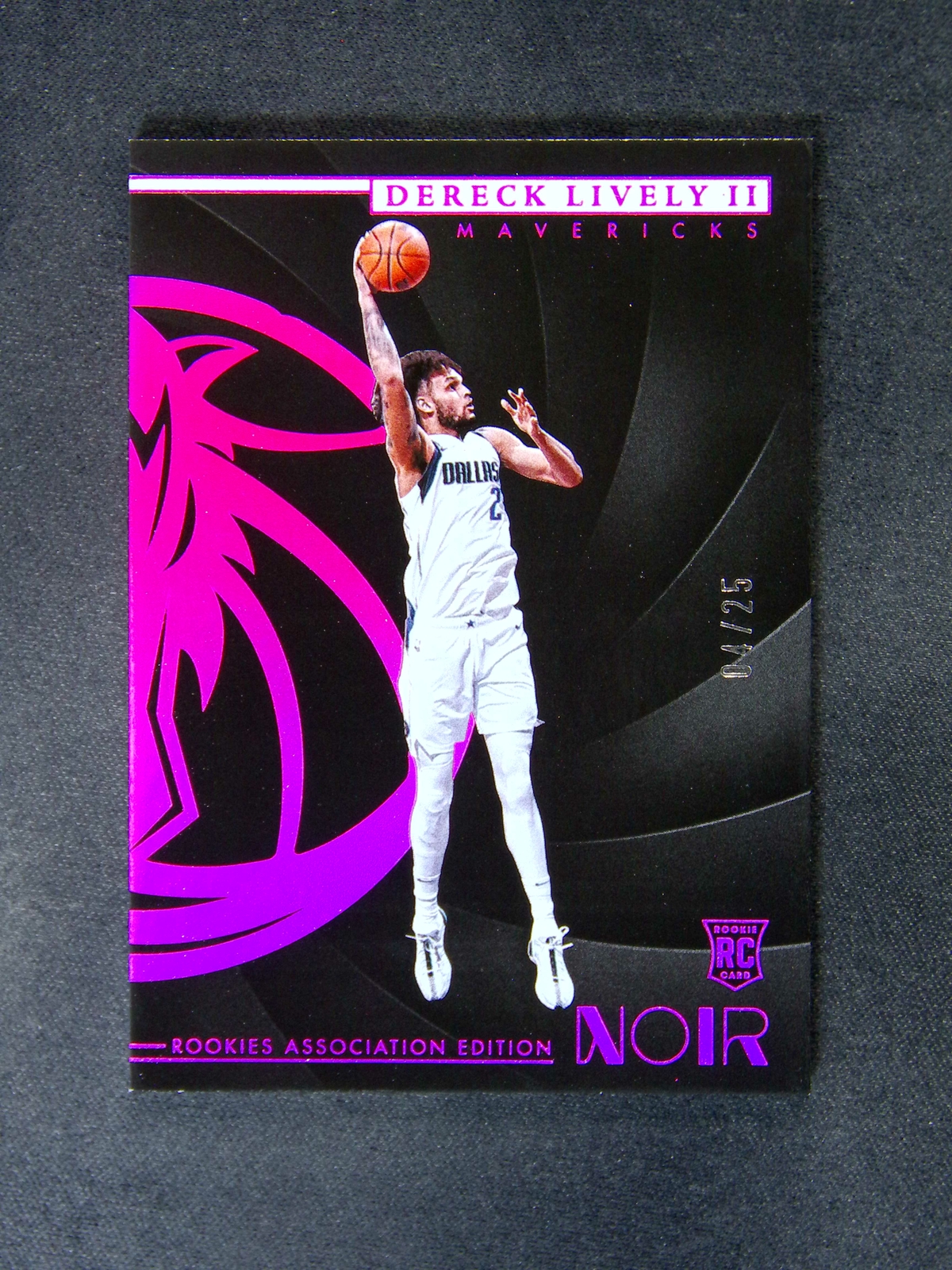 2023-24 Noir Dereck Lively II #170 RC Rookies Association Edition Holo Red /25