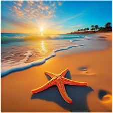 Tile Mural Seascape Beach Sea Starfish Kitchen Bathroom Shower Wall Backsplash