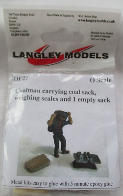 LANGLEY MODELS OF27 COALMAN CARRYING COAL SACK & SCALES 0-SCALE KIT - NEW