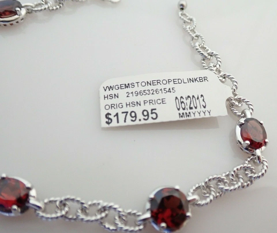 NUEVO Brazalete Victoria Wieck Piedras Preciosas Cuerdas Eslabones Rolo Plata Esterlina Nuevo con Etiquetas $179.95 Foto 3 de 4
