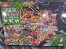 48 Piece Map Of Boston Puzzle Rare