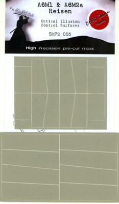 Dead Design 1/72 MITSUBISHI A6M1 & A6M2 REISEN CONTROL SURFACES Paint Mask Set