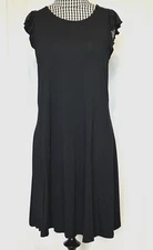 Old Navy women's jersey knit flutter sleeve swing dress black size Medium
