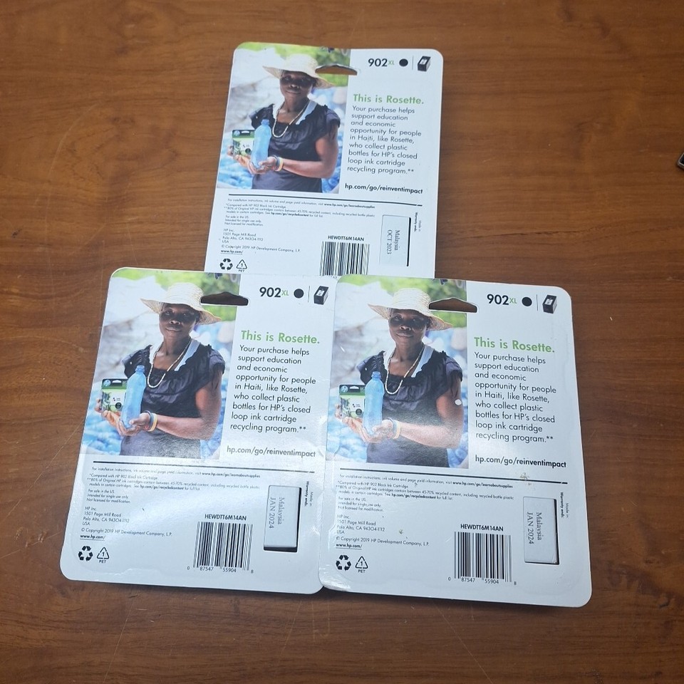 (3)HP GENUINE 902XL BLACK INK (RETAIL BOX) OFFICEJET PRO 6970 6974 6975