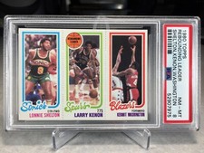 1980 Topps Basketball Lonnie Shelton Larry Kenon Kermit Washington - PSA 8
