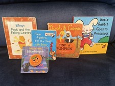 Fall,Halloween,AutumnThemed BOARD BOOK LOT OF 5. Pre-owned/Very readable