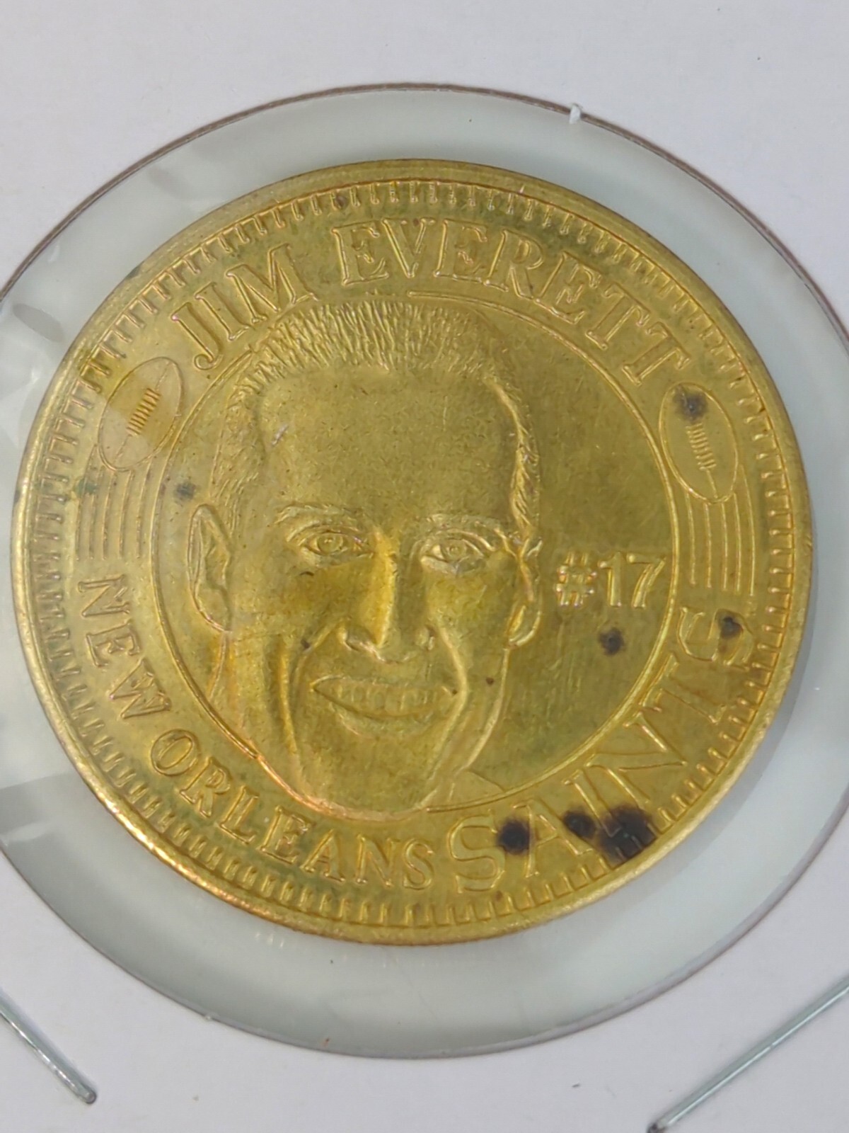 JIM EVERETT #17 | 1997 Pinnacle NFL Quarterback Club Limited Edition BRASS Coin